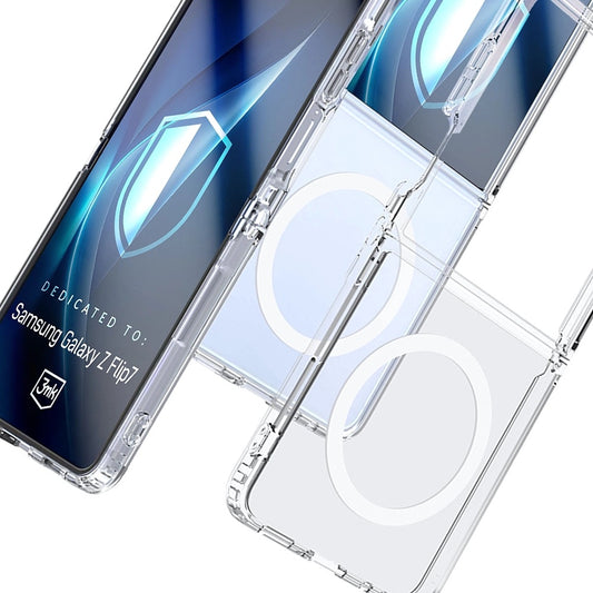Capa MagSafe para Samsung Galaxy Z Flip7 F766, 3MK, Armor MagCase, Transparente