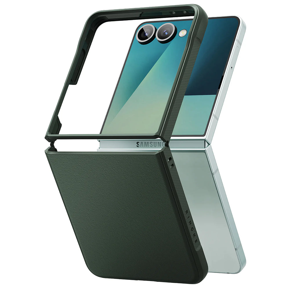 Capa para Samsung Galaxy Z Flip7 F766, Ringke, Ônix, Verde Escuro