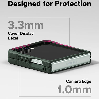 Capa para Samsung Galaxy Z Flip7 F766, Ringke, Ônix, Verde Escuro