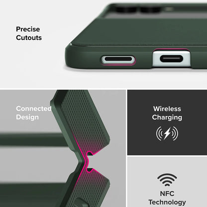 Capa para Samsung Galaxy Z Flip7 F766, Ringke, Ônix, Verde Escuro