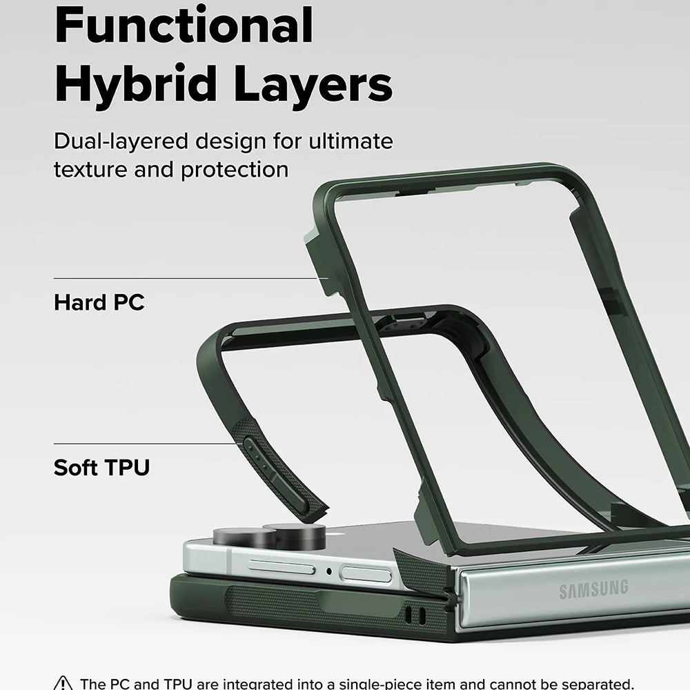 Capa para Samsung Galaxy Z Flip7 F766, Ringke, Ônix, Verde Escuro