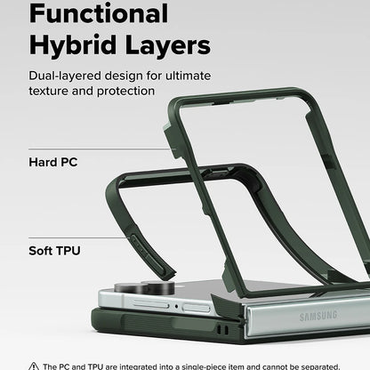 Capa para Samsung Galaxy Z Flip7 F766, Ringke, Ônix, Verde Escuro