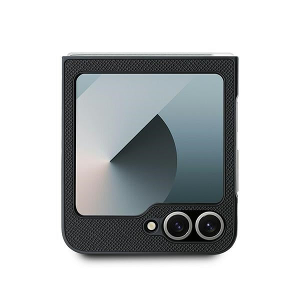 Capa para Samsung Galaxy Z Flip7 FE F761 / Z Flip6 F741, Karl Lagerfeld, Saffiano Karl & Choupette Metal, Preta.