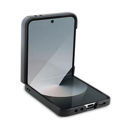 Capa para Samsung Galaxy Z Flip7 FE F761 / Z Flip6 F741, Karl Lagerfeld, Saffiano Monogram Karl's Head Metal, Preta