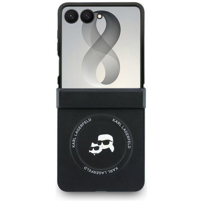 Capa para Samsung Galaxy Z Flip8 F776, Karl Lagerfeld, Karl & Choupette Head Pin, Preta