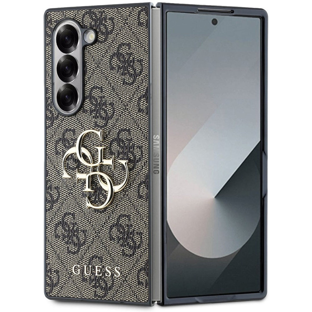 Capa para Samsung Galaxy Z Fold6 F956, Guess, Logo Metal 4G, Castanho