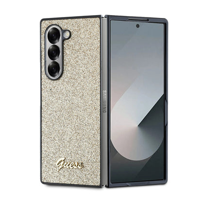 Capa para Samsung Galaxy Z Fold6 F956, Guess, Glitter Script, Dourada