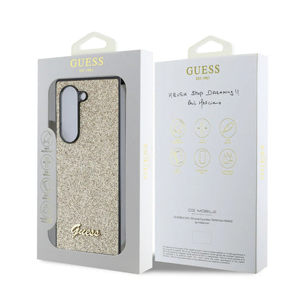 Capa para Samsung Galaxy Z Fold6 F956, Guess, Glitter Script, Dourada