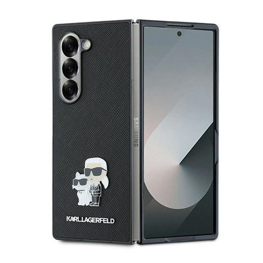 Capa para Samsung Galaxy Z Fold6 F956, Karl Lagerfeld, Saffiano Karl & Choupette Metal, Preta.