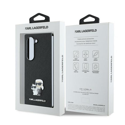 Capa para Samsung Galaxy Z Fold6 F956, Karl Lagerfeld, Saffiano Karl & Choupette Metal, Preta.