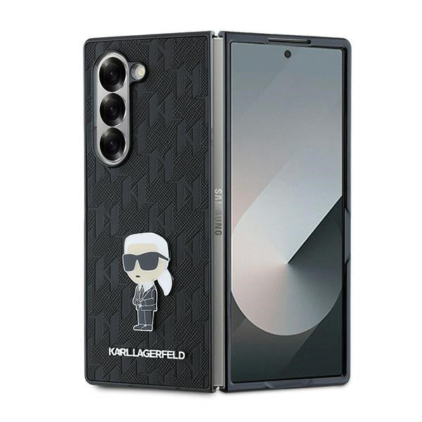 Capa para Samsung Galaxy Z Fold6 F956, Karl Lagerfeld, Saffiano Monogram Ikonik, Preta