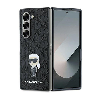 Capa para Samsung Galaxy Z Fold6 F956, Karl Lagerfeld, Saffiano Monogram Ikonik, Preta