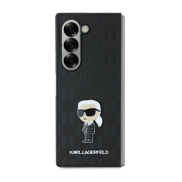 Capa para Samsung Galaxy Z Fold6 F956, Karl Lagerfeld, Saffiano Monogram Ikonik, Preta