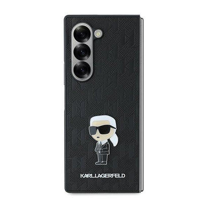 Capa para Samsung Galaxy Z Fold6 F956, Karl Lagerfeld, Saffiano Monogram Ikonik, Preta