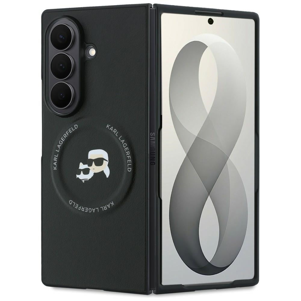 Capa para Samsung Galaxy Z Fold8 Ultra F976, Karl Lagerfeld, Karl & Choupette Head Pin, Preta