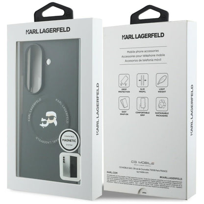 Capa para Samsung Galaxy Z Fold8 Ultra F976, Karl Lagerfeld, Karl & Choupette Head Pin, Preta