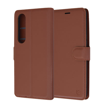 Case for Sony Xperia 1 VI, Techsuit, Leather Folio, Brown