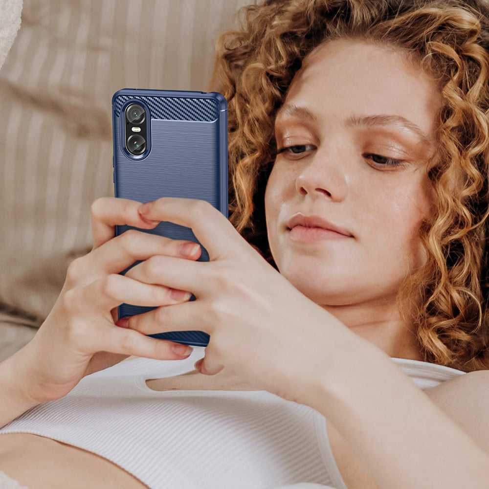 Capa para Sony Xperia 10 VI, Techsuit, Carbono, Preta