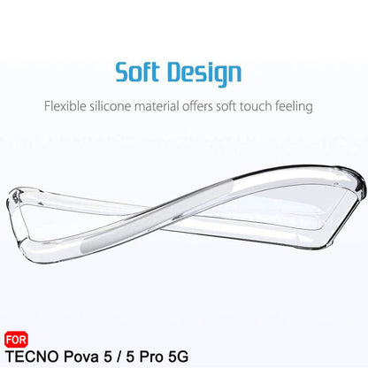 Capa para Tecno Pova 5 Pro, Techsuit, Anti-impacto Transparente, Transparente