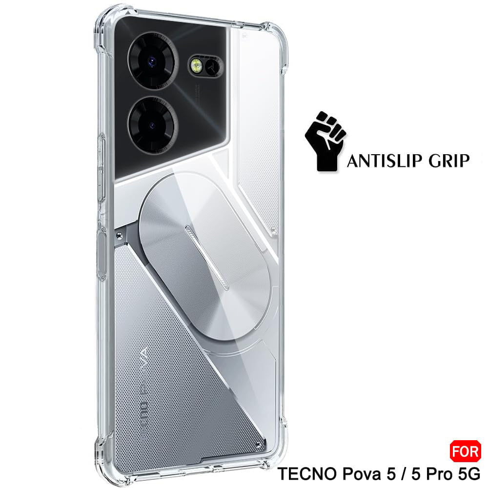 Capa para Tecno Pova 5 Pro, Techsuit, Anti-impacto Transparente, Transparente