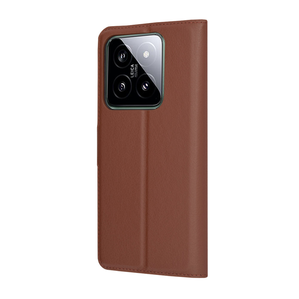 Capa para Xiaomi 14, Techsuit, Leather Folio, Castanha