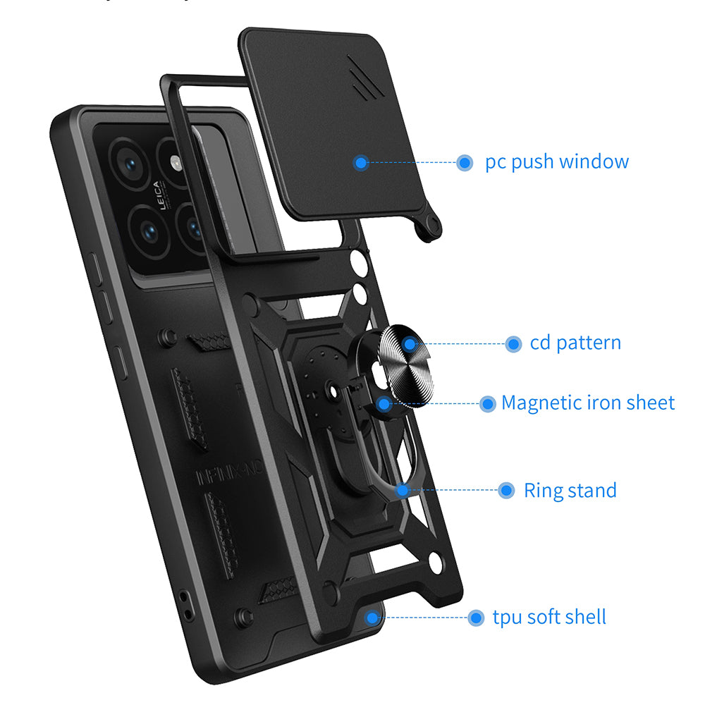Capa para Xiaomi 14T, Techsuit, CamShield, Preta