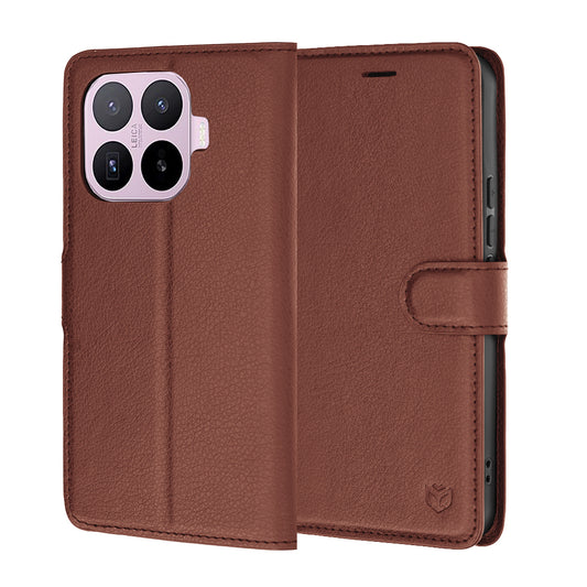 Capa para Xiaomi 17T, Techsuit, Leather Folio, Castanha