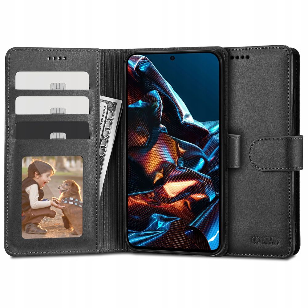 Husa pentru Xiaomi Poco X5 Pro / Note 12 Pro, Tech-Protect, Wallet, Neagra