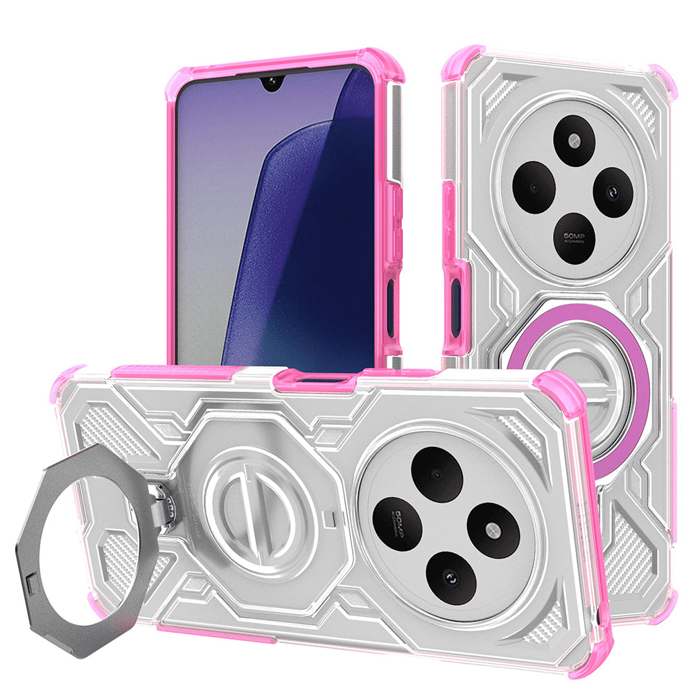 Capa para Xiaomi Poco C75 / Redmi 14C, Techsuit, Carbon Shield Pro, Rosa