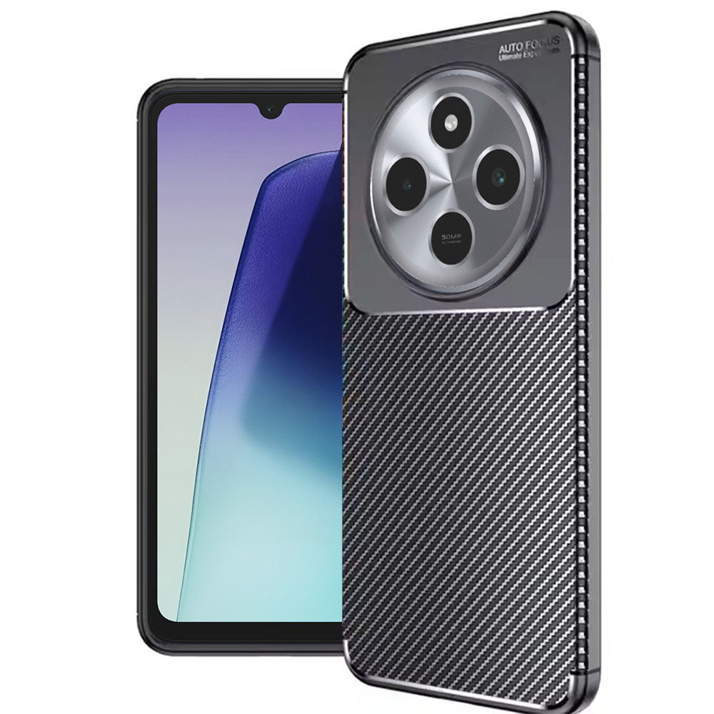 Case for Xiaomi Poco C75 / Redmi 14C, Techsuit, CarbonFiber, Black