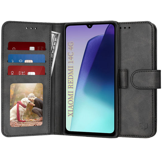 Capa para Xiaomi Poco C75 / Redmi 14C, Techsuit, Diary Book, Preta