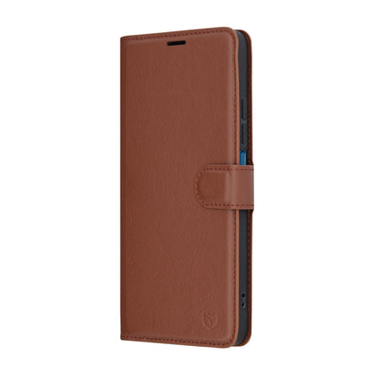 Capa para Xiaomi Poco C75 / Redmi 14C, Techsuit, Leather Folio, Castanha