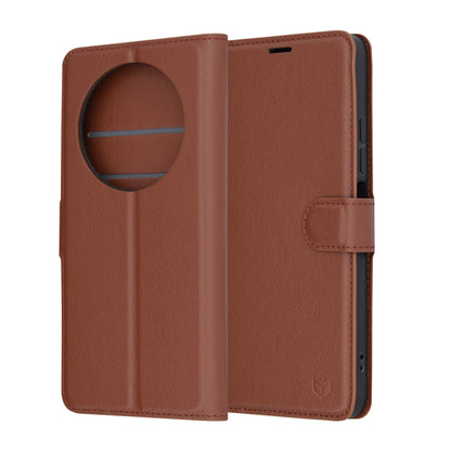 Capa para Xiaomi Poco C75 / Redmi 14C, Techsuit, Leather Folio, Castanha