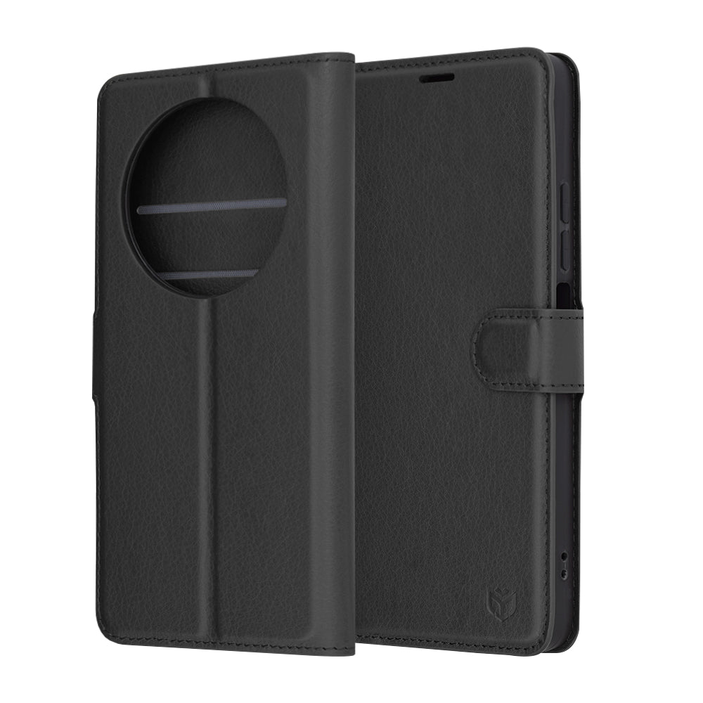 Capa para Xiaomi Poco C75 / Redmi 14C, Techsuit, Leather Folio, Preta