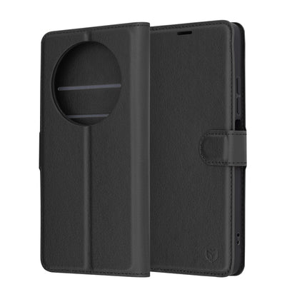 Capa para Xiaomi Poco C75 / Redmi 14C, Techsuit, Leather Folio, Preta