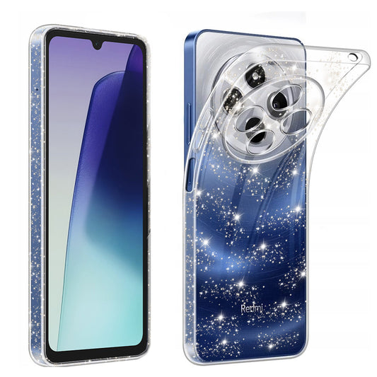 Capa para Xiaomi Poco C75 / Redmi 14C, Techsuit, SparkleSkin, Transparente