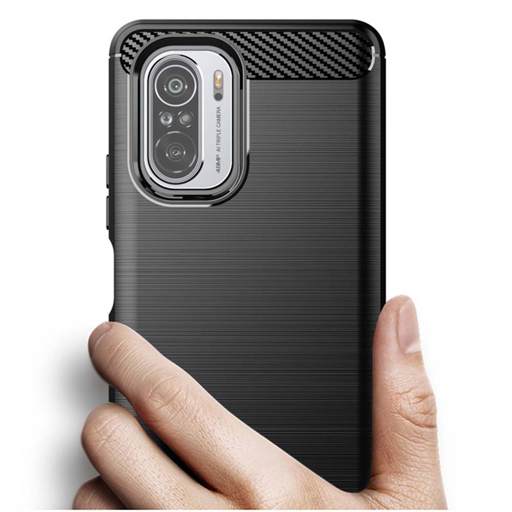 Capa para Xiaomi Poco F3 / Mi 11i, Techsuit, Carbono, Preta