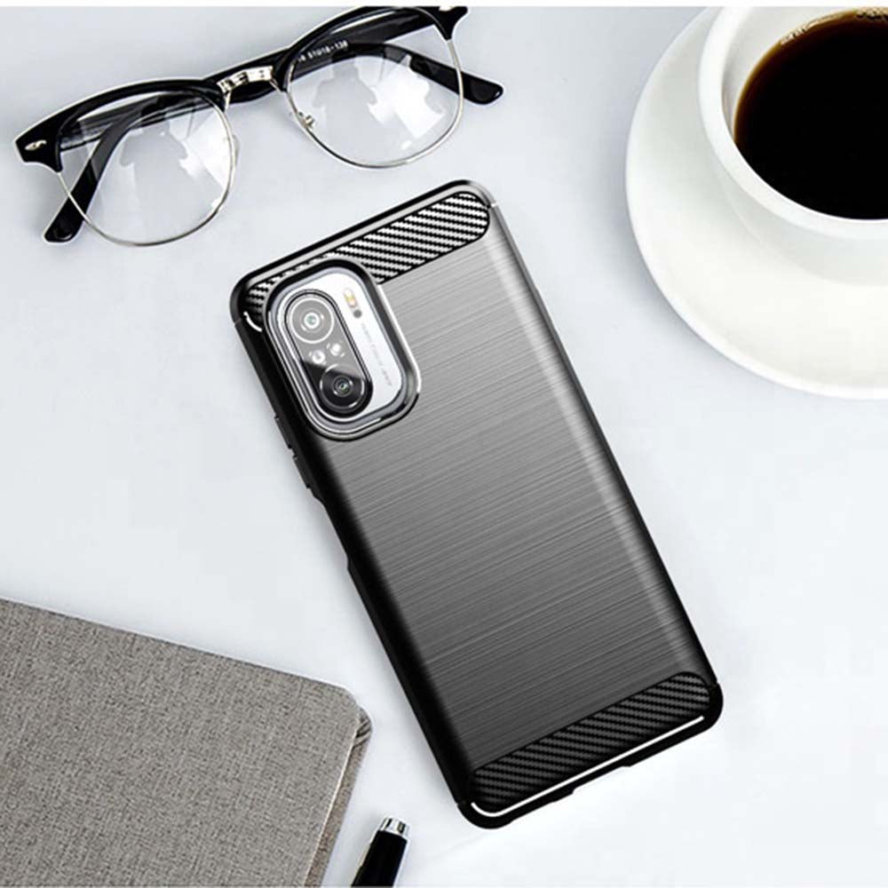 Capa para Xiaomi Poco F3 / Mi 11i, Techsuit, Carbono, Preta