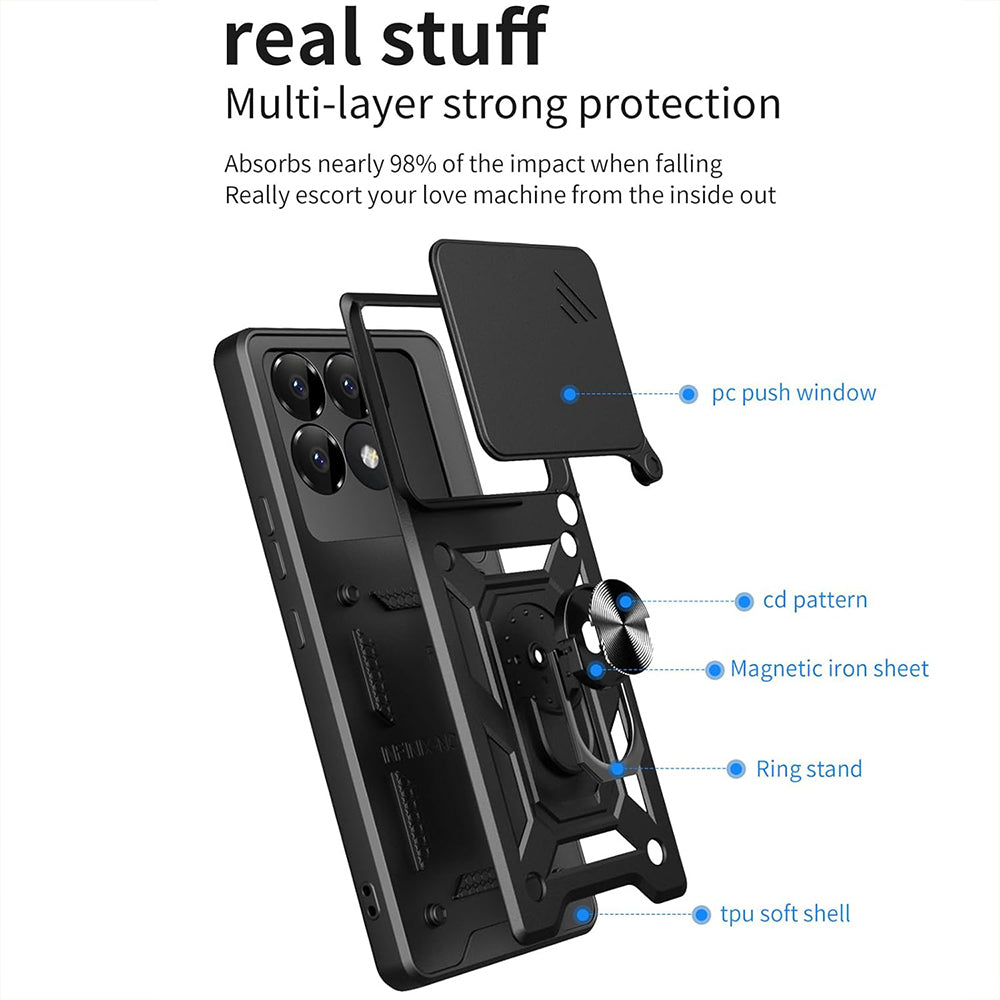 Capa para Xiaomi Poco F6 Pro, Techsuit, CamShield, Rosa