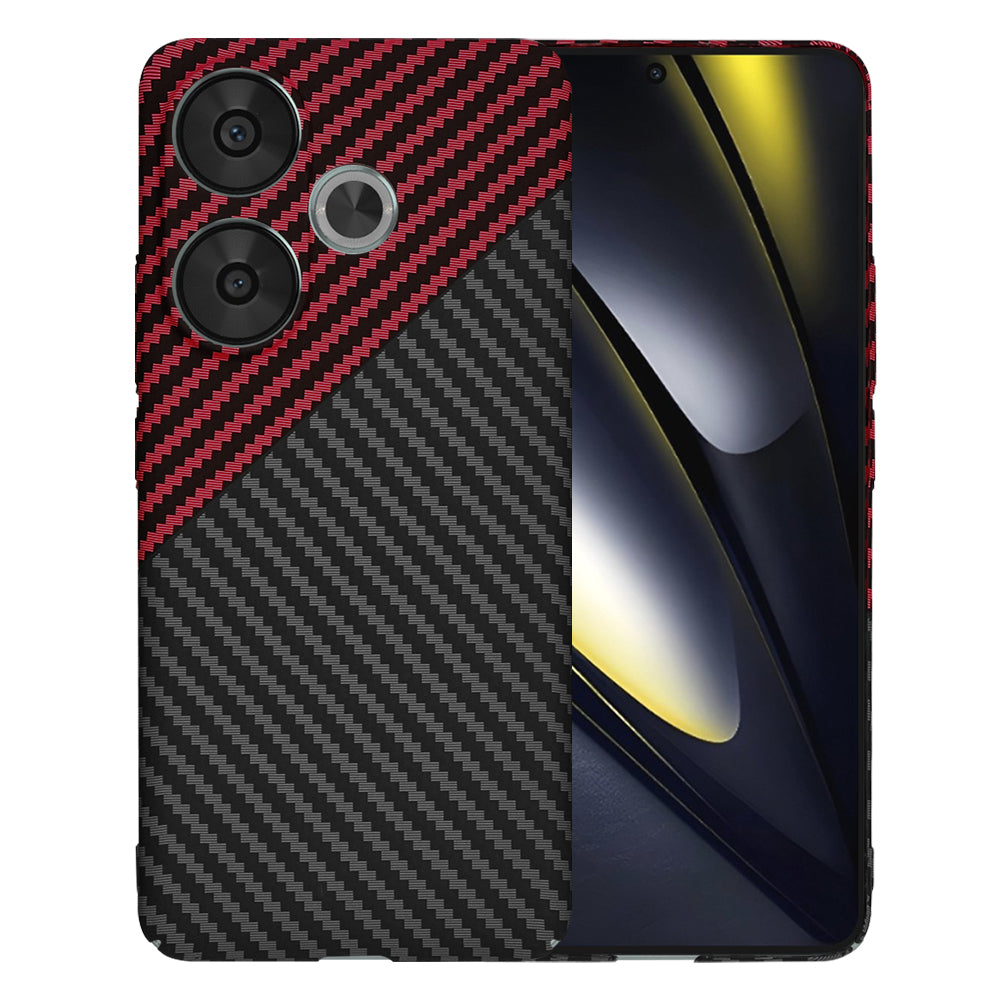 Capa para Xiaomi Poco F6, Techsuit, Carbonite FiberShell, Preto Vermelho