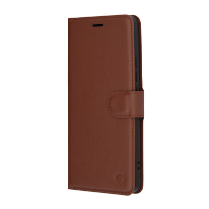 Capa para Xiaomi Poco F6, Techsuit, Leather Folio, Castanha