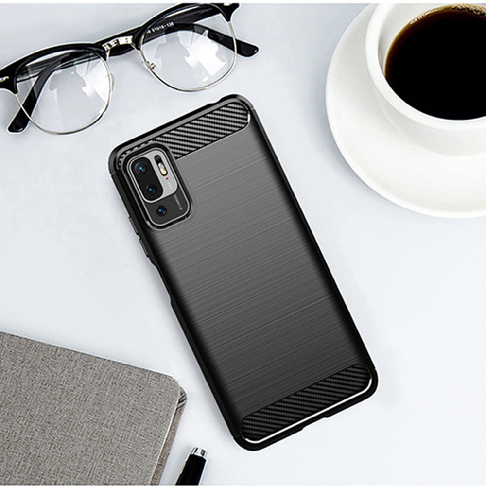 Capa para Xiaomi Poco M3 Pro 5G / Redmi Note 10 5G, Techsuit, Carbono, Preta
