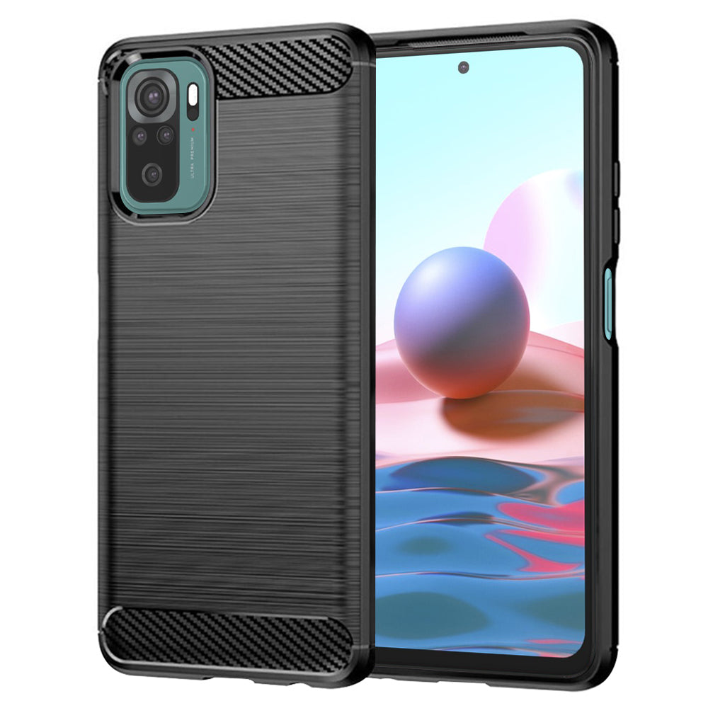 Capa para Xiaomi Poco M5s / Redmi Note 10S / Note 10, Techsuit, Carbono, Preta