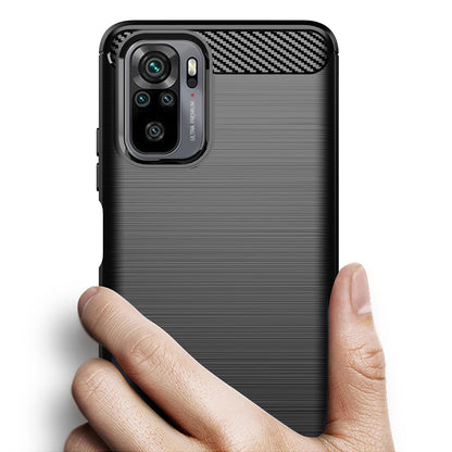 Capa para Xiaomi Poco M5s / Redmi Note 10S / Note 10, Techsuit, Carbono, Preta