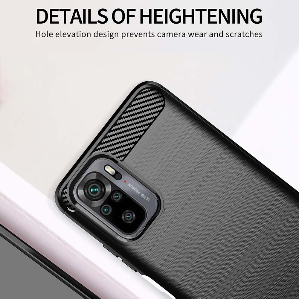 Capa para Xiaomi Poco M5s / Redmi Note 10S / Note 10, Techsuit, Carbono, Preta