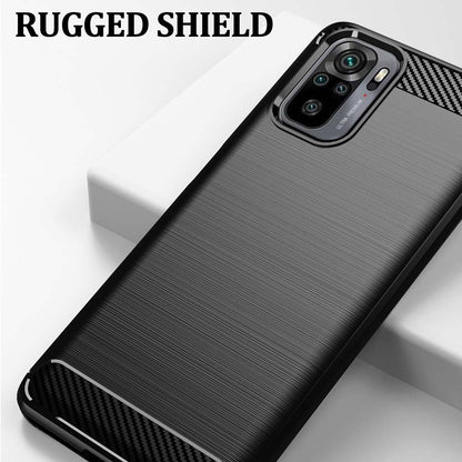 Capa para Xiaomi Poco M5s / Redmi Note 10S / Note 10, Techsuit, Carbono, Preta