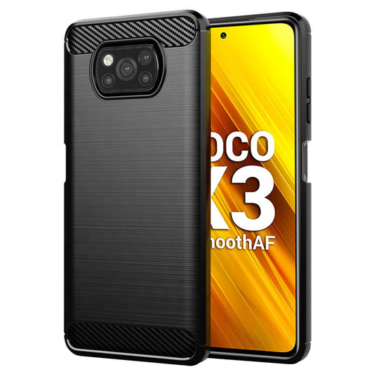 Capa para Xiaomi Poco X3 Pro / X3 NFC / X3, Techsuit, Carbono, Preta