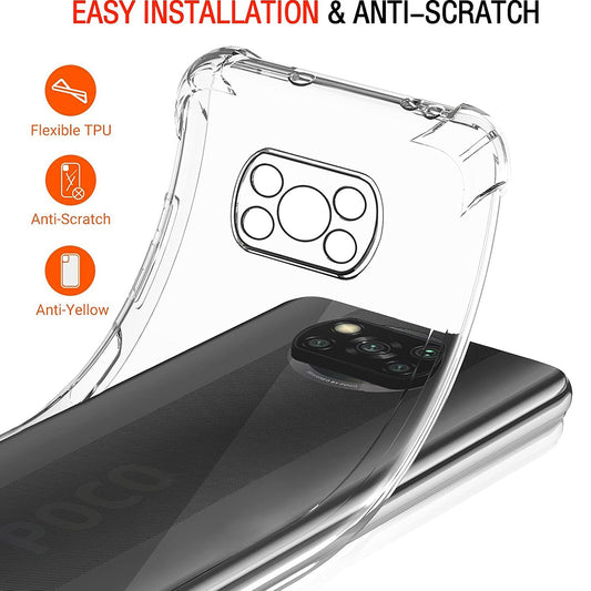 Capa para Xiaomi Poco X3 Pro / X3 NFC / X3, Techsuit, Transparente à Prova de Choques, Transparente