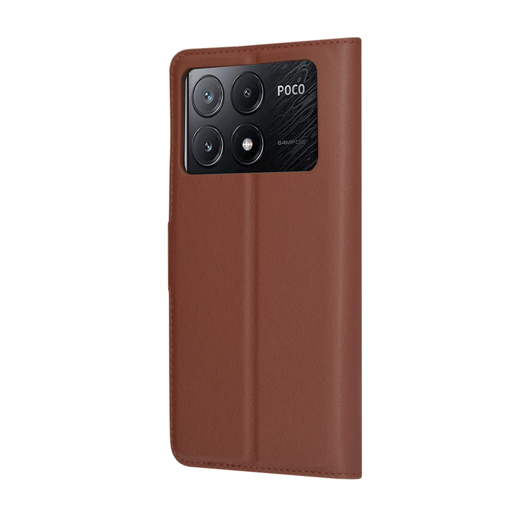 Capa para Xiaomi Poco X6 Pro, Techsuit, Leather Folio, Castanha