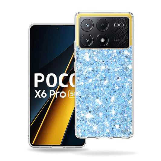 Capa para Xiaomi Poco X6 Pro, Techsuit, Glitter Brilhante, Azul